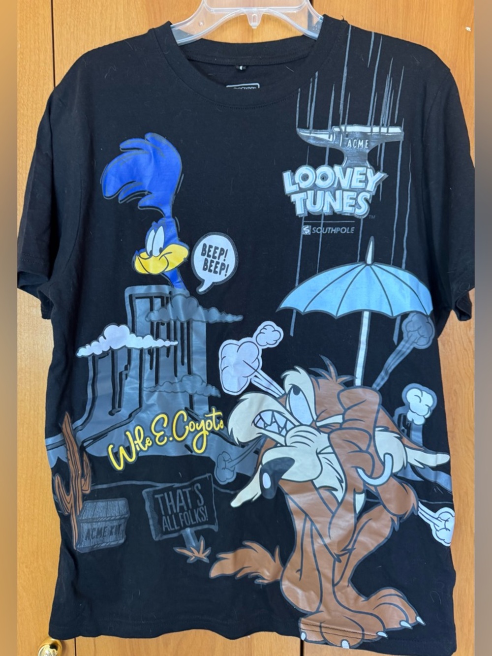 Looney Tunes x SouthPole Wile E. Coyote Road Runner Shirt Size Large